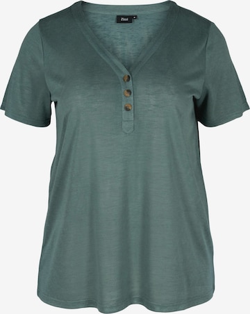 Zizzi Shirt 'Mamia' in Groen: voorkant