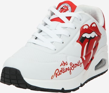 SKECHERS Σνίκερ χαμηλό 'Rolling Stones Lick' σε λευκό: μπροστά