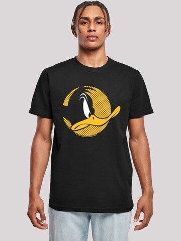 F4NT4STIC Shirt 'Looney Tunes Daffy Duck Dotted Profile -BLK' in Black: front