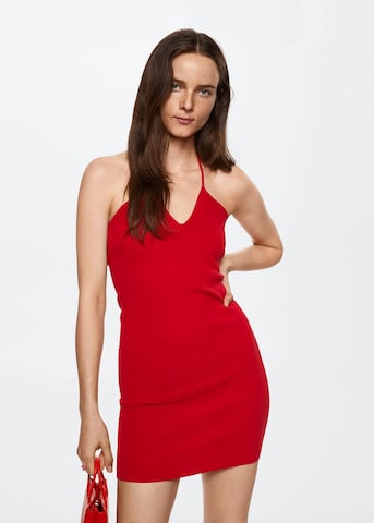 MANGO Úpletové šaty 'Alberta' – červená: přední strana