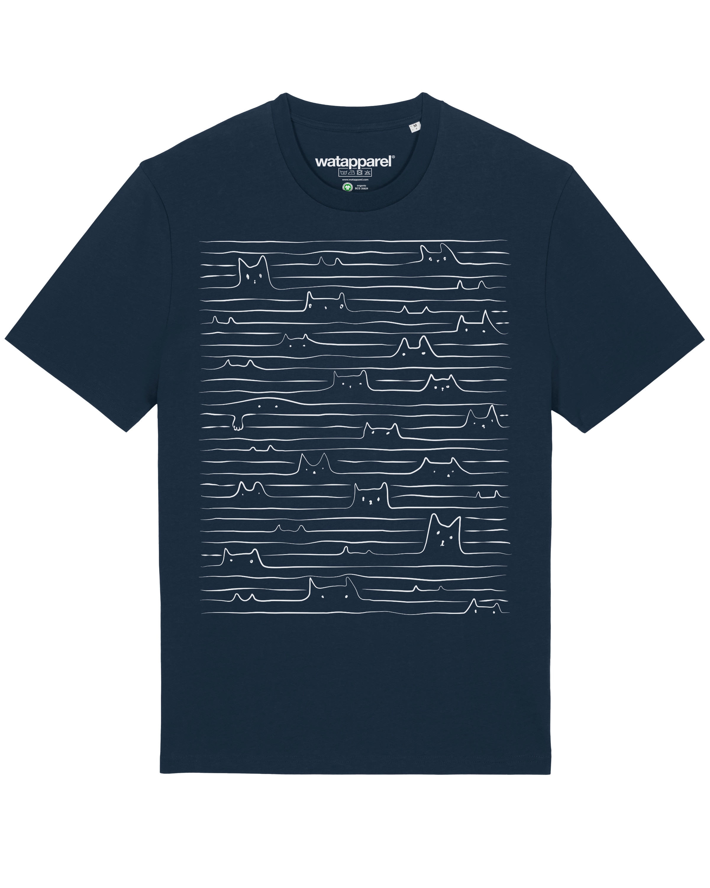 Maglietta ' Doodle Cats ' di Watapparel in blu: frontale