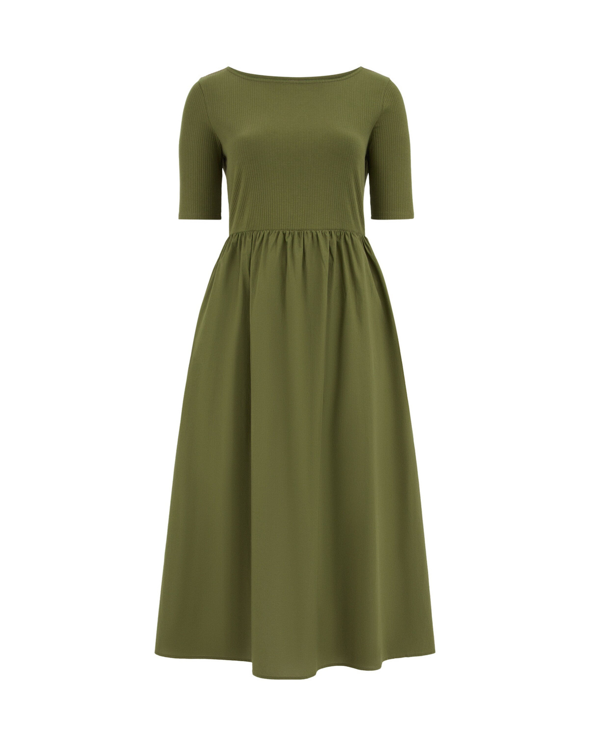 WE Fashion Рокля в зелено: отпред