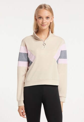 myMo ATHLSR Athletic Sweatshirt in Beige: front