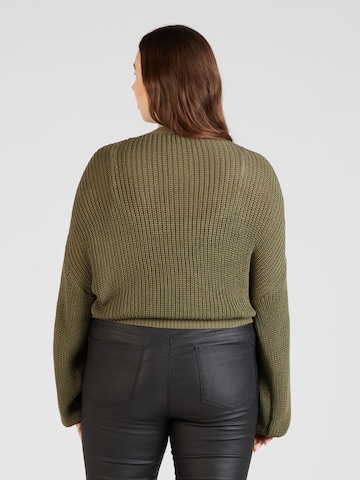 ABOUT YOU Curvy Knit Cardigan 'Selina' in Green