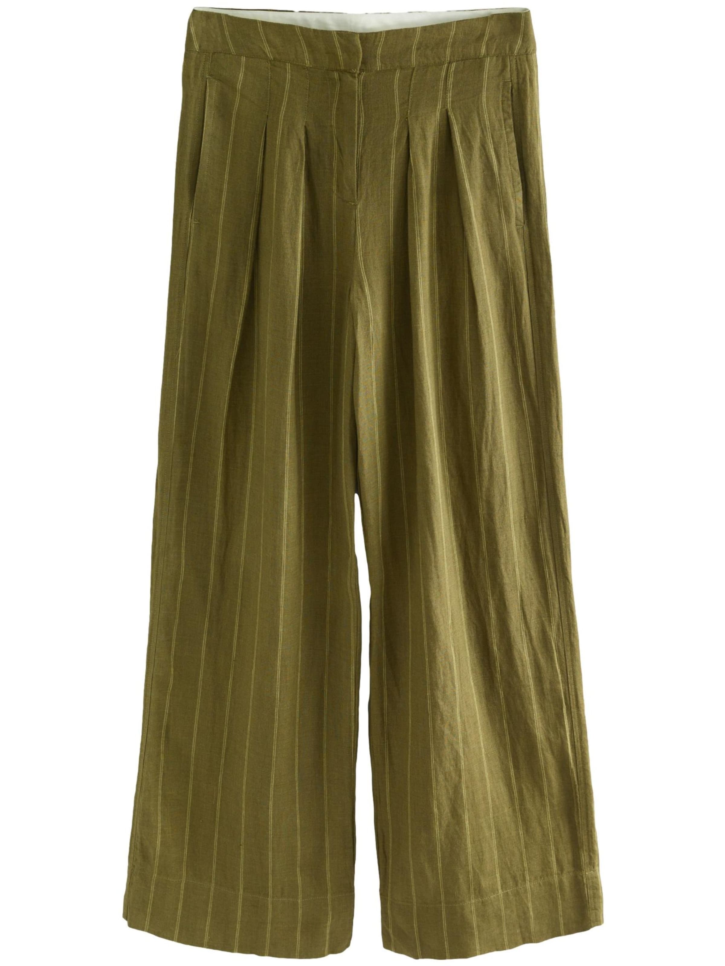 Next Брюки со складками в Зеленый: спереди