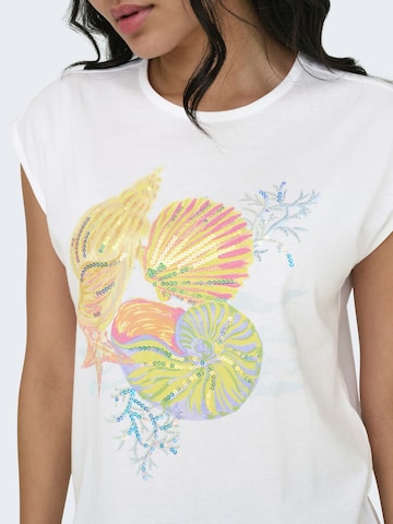 ONLY T-Shirt 'ONLELA' in Weiß