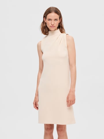 Robe SELECTED FEMME en beige : devant