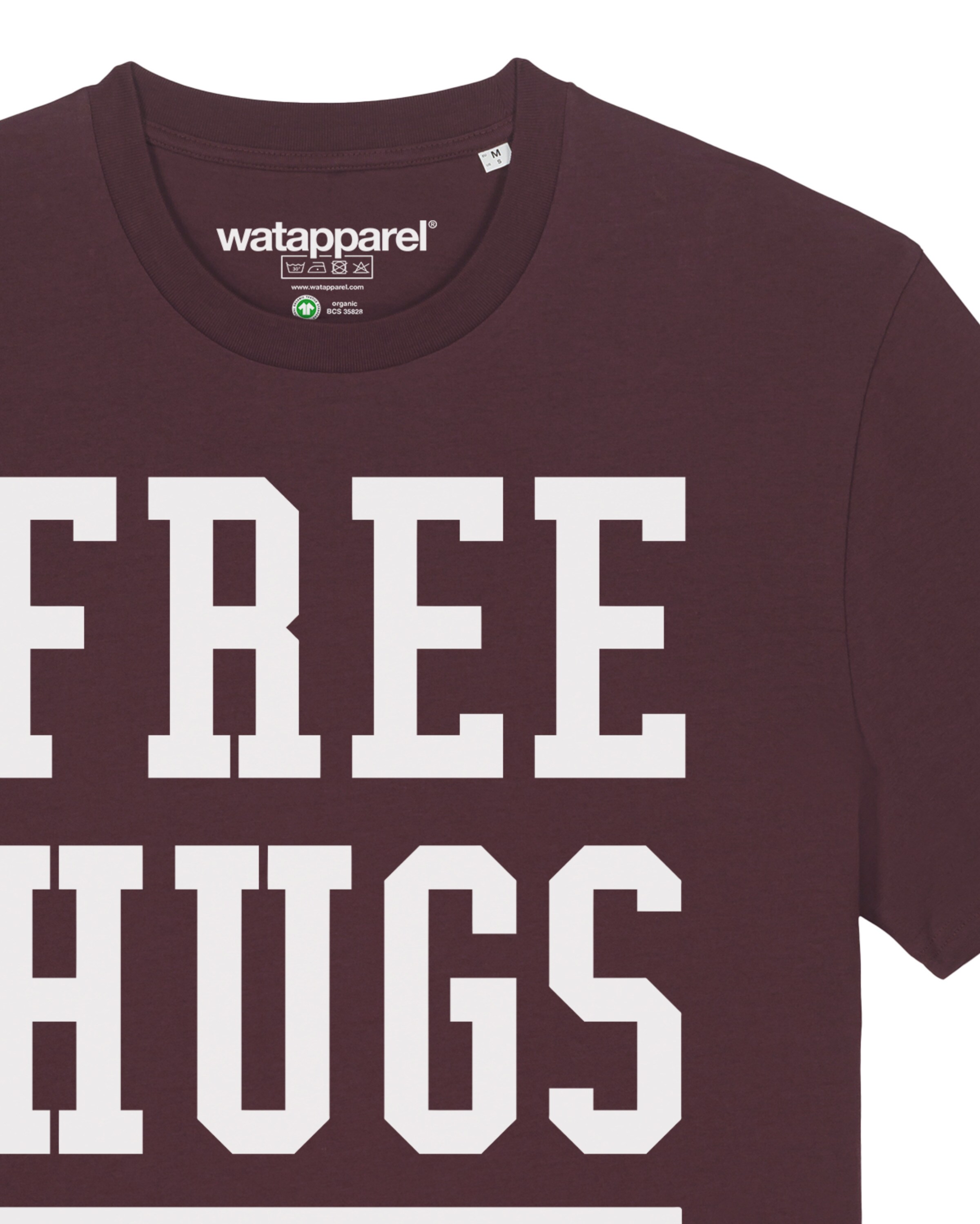 T-Shirt ' Free hugs to save the world ' Watapparel en rouge