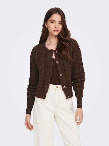 ONLY Knit Cardigan in Brown: front