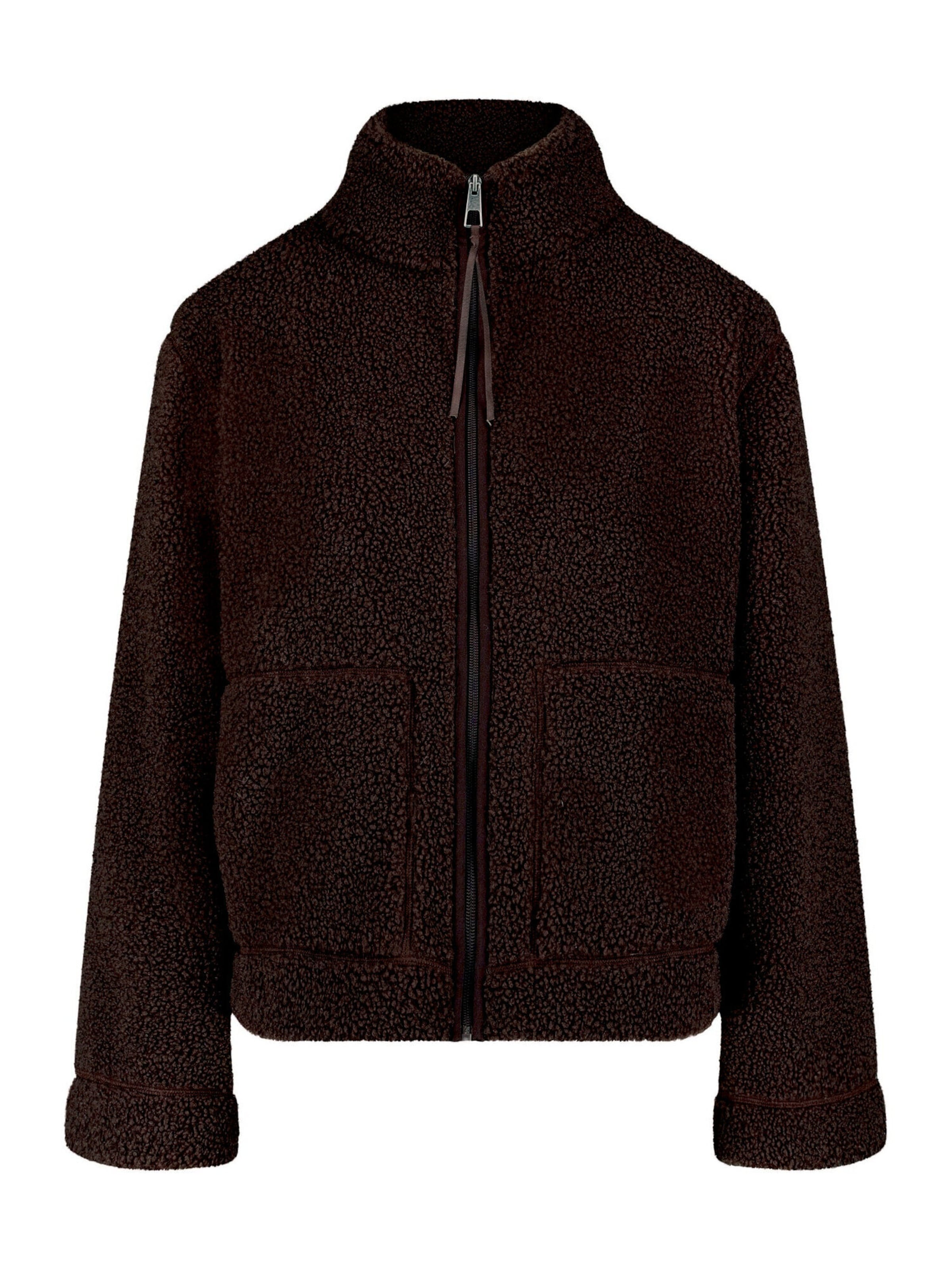 Cartoon Fleece Jacket in Brown: front