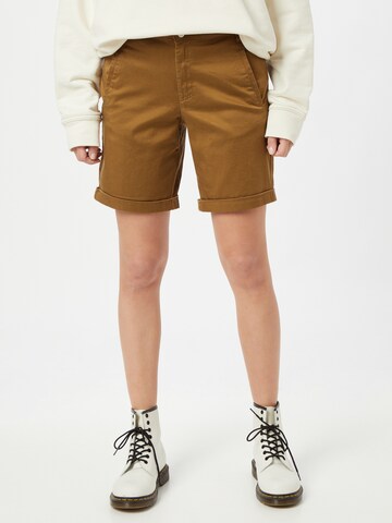 VILA Regular Pants in Brown: front