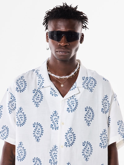 VAMOS CLO Button Up Shirt in Blue / White, Item view