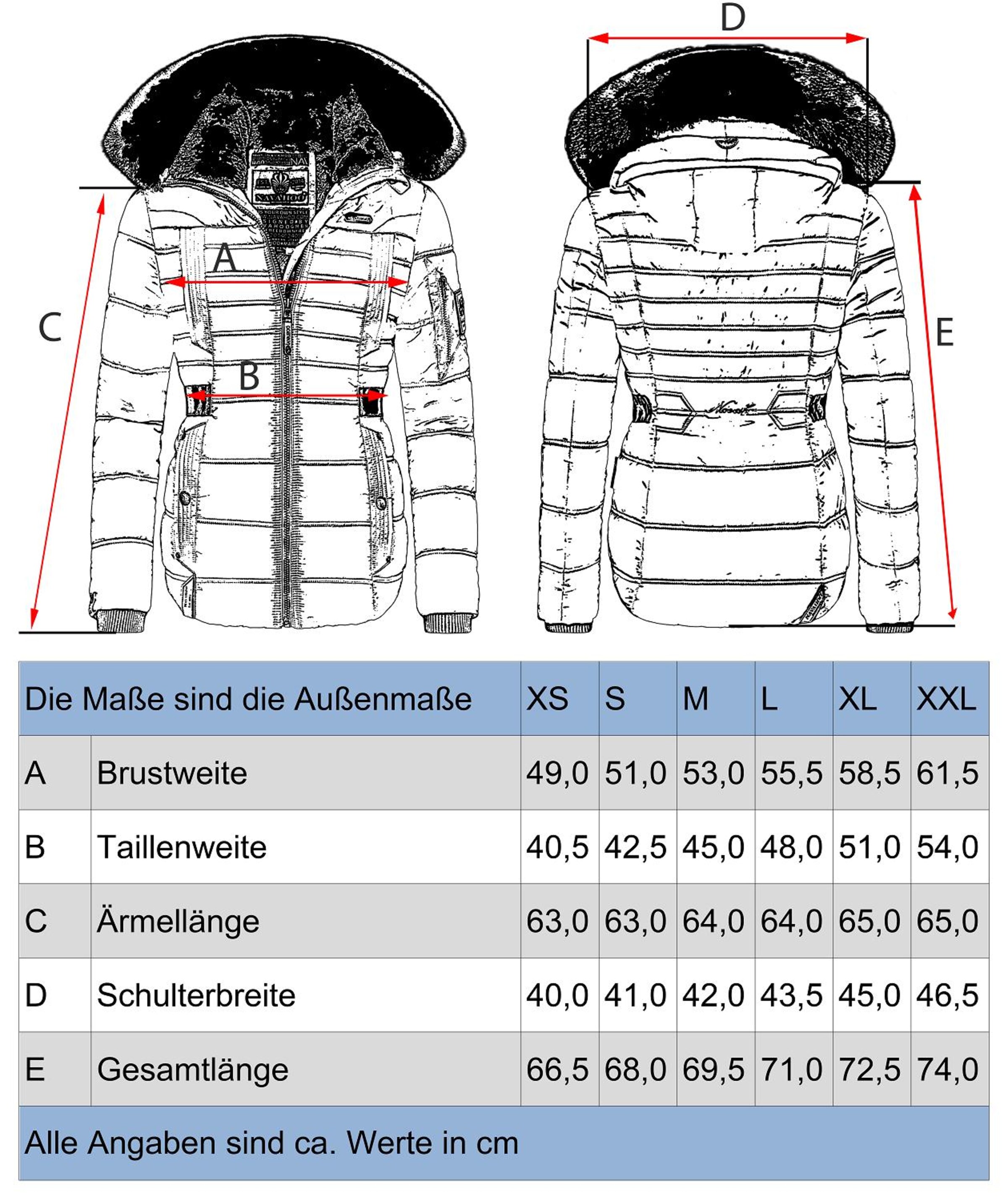 Geacă de iarnă 'Melikaa' de la NAVAHOO pe albastru