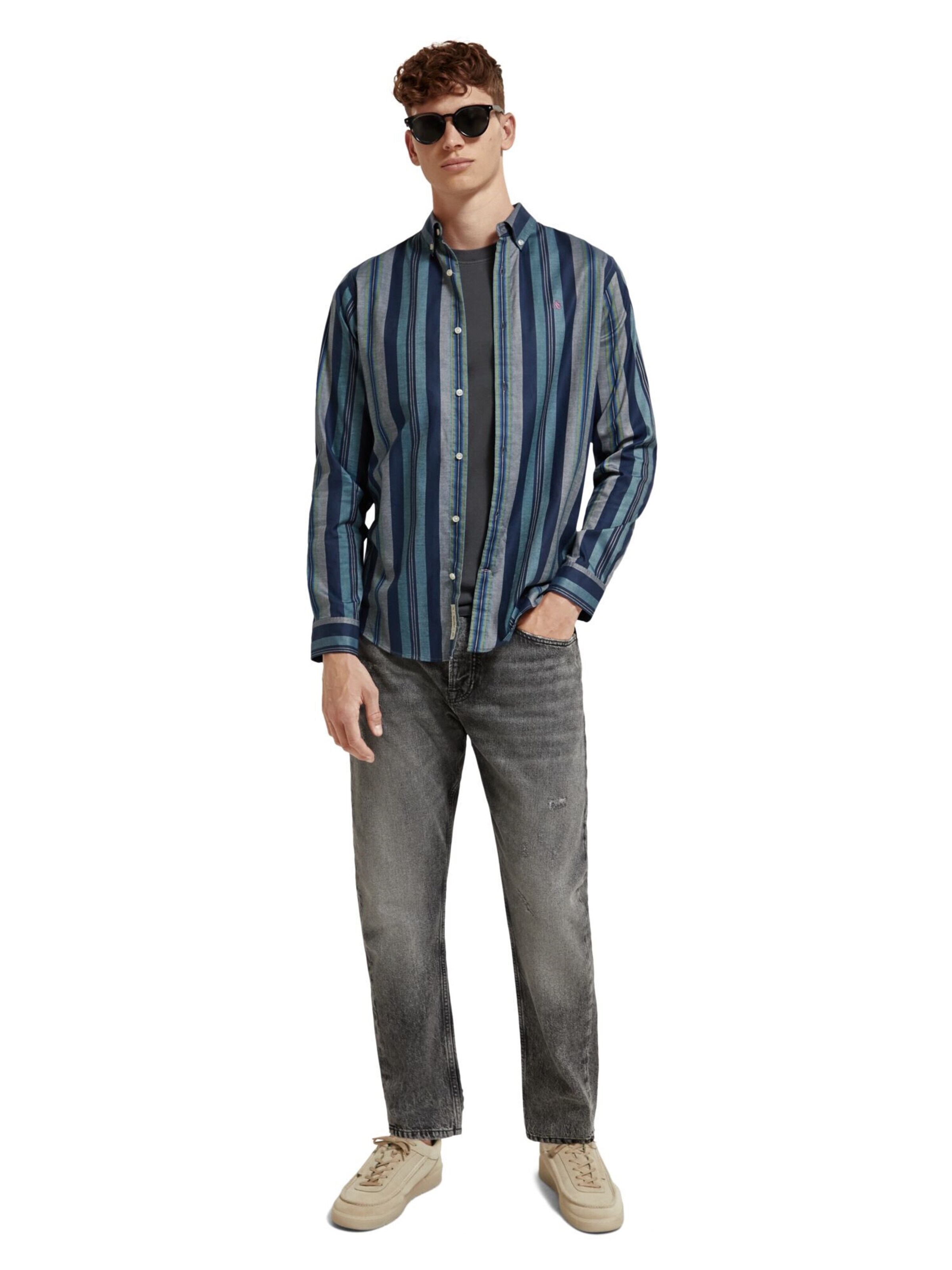 SCOTCH & SODA Regular fit Button Up Shirt in Blue