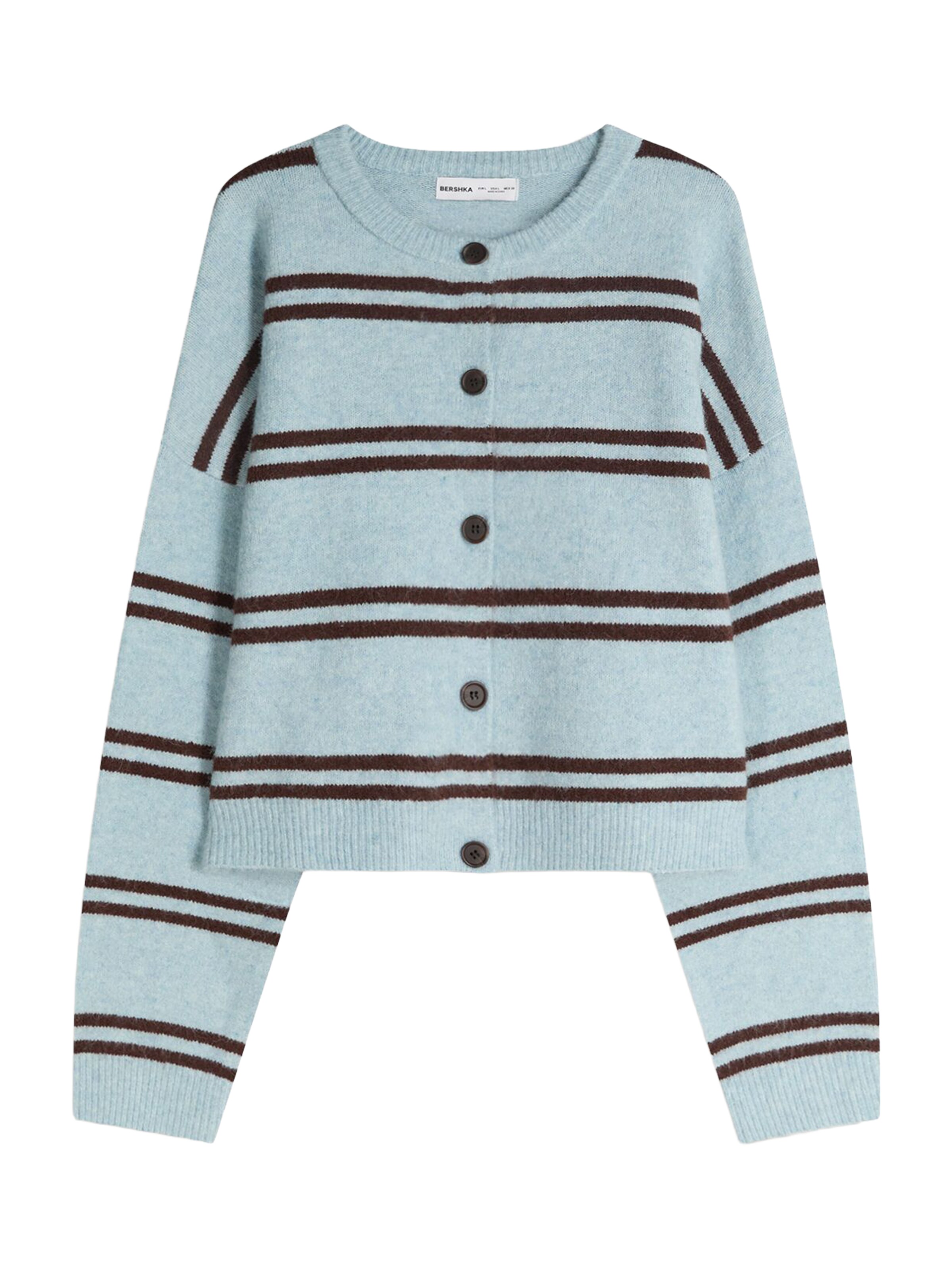 Bershka Пуловер в тъмнокафяво / мента, Преглед на продукта