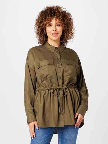 ONLY Carmakoma Blouse 'PINGA' in Green: front