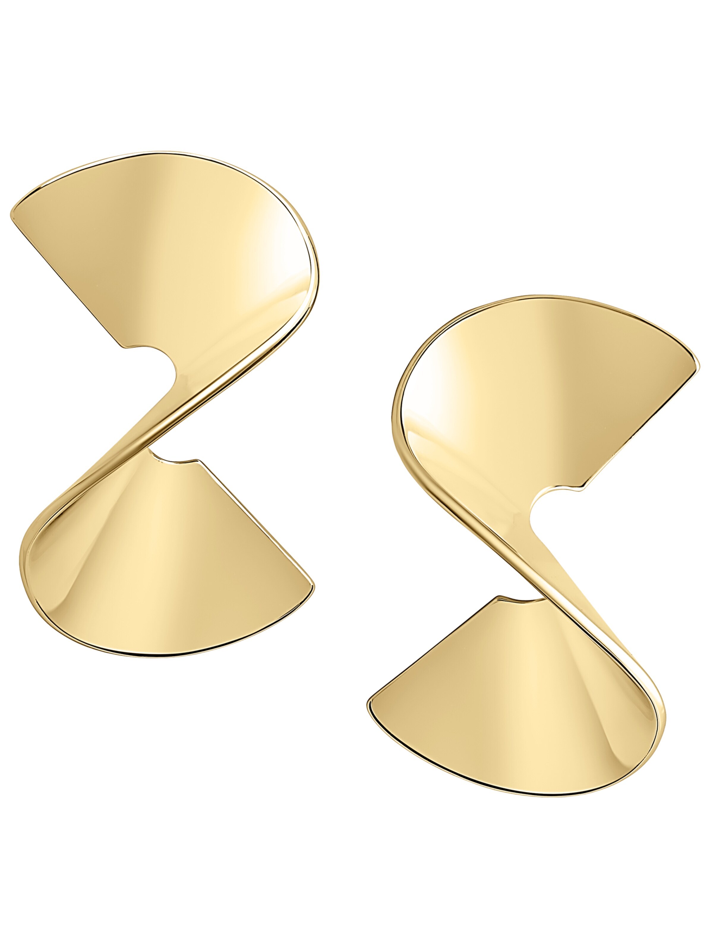 CLASSYANDFABULOUS Jewelry Earrings 'Sculptural Twist' in Gold: front