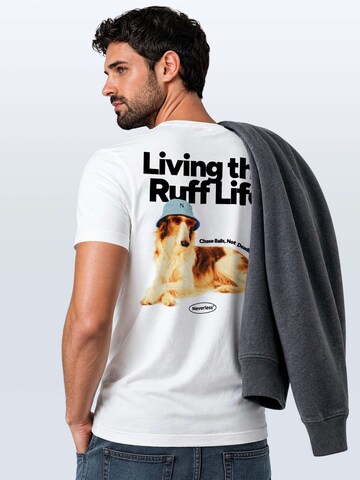 Neverless Shirt 'Ruff Life Borzoi' in White