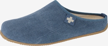 Living Kitzbühel Hausschuh 'Jute Cotton Gipfelkreuz' in Blau: Vorderseite