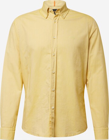 BOSS Button Up Shirt 'Rickert' in Yellow: front