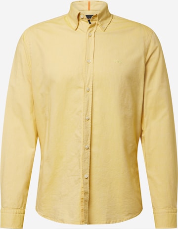 BOSS Orange Button Up Shirt 'Rickert' in Yellow: front