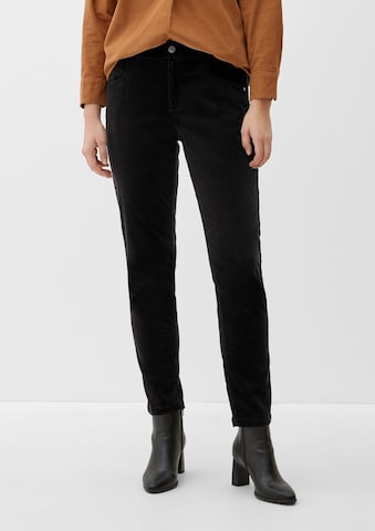 s.Oliver Tapered Trousers in Black: front