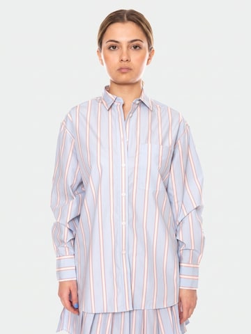 Chemisier 'LONG-SLEEVED MULTICOLOR BLUE SHIRT' LACOSTE en bleu