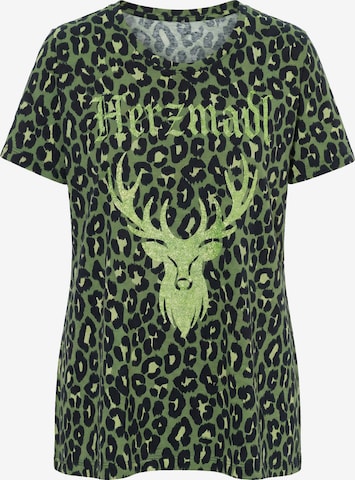 Ulla Popken T-Shirt in Grün: Vorderseite