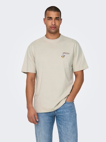 T-Shirt 'KEANE' Only & Sons en gris : devant