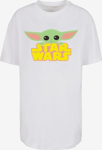 F4NT4STIC T- Shirt 'Star Wars The Mandalorian The Child With Logo' in Weiß: predná strana