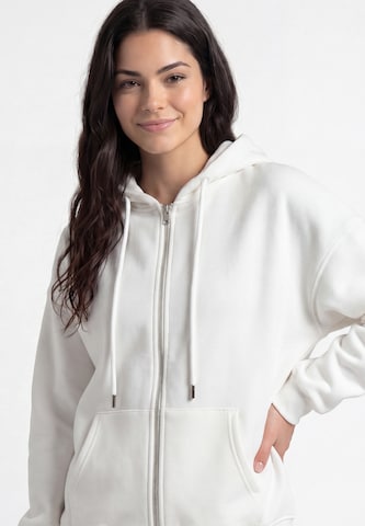 MYMO - Sudadera con cremallera en blanco: frente