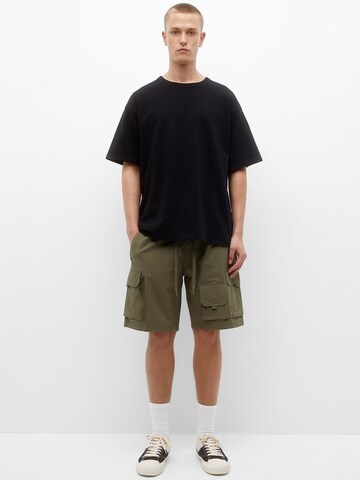 Pull&Bear Loosefit Cargo nadrágok - zöld