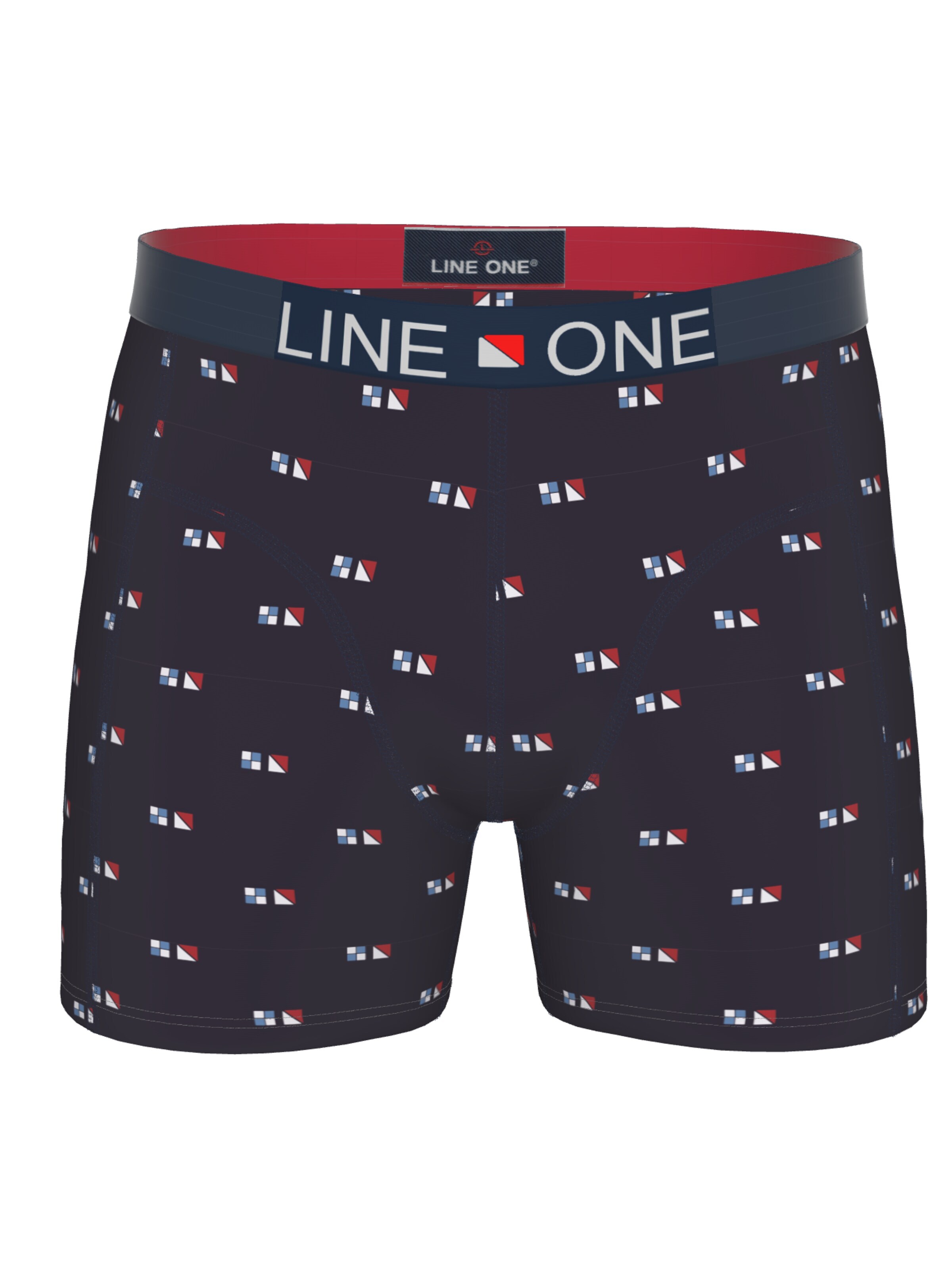 Line One Boxers 'Line One Herren Boxershort "Digital" bedruckt' en M en bleu marine / rouge / blanc, Vue avec produit