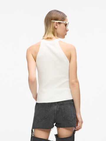 KARL LAGERFELD JEANS - Top de punto en blanco