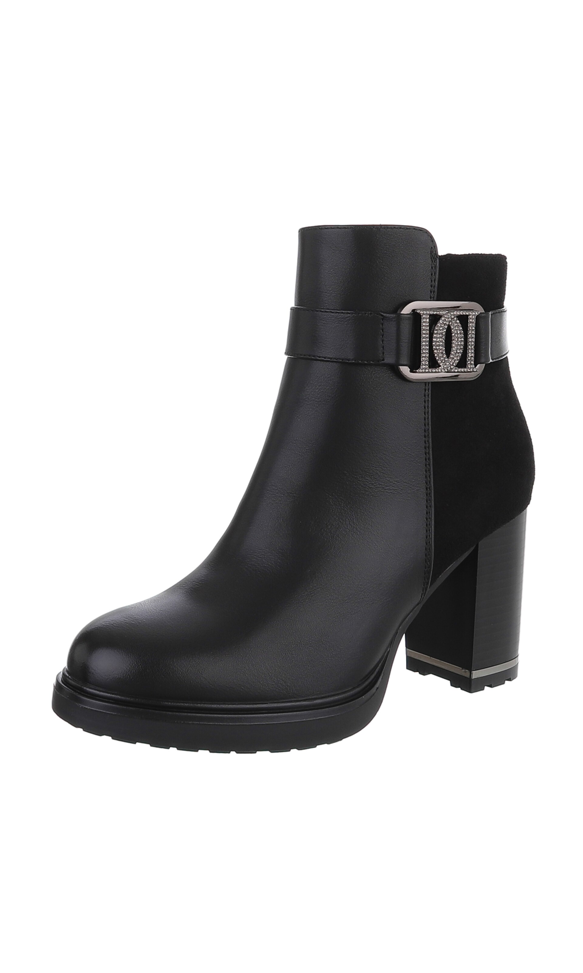 Ital-Design Stiefelette in Schwarz: Vorderseite