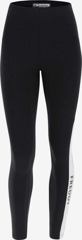 Freddy Skinny Workout Pants in Black: front