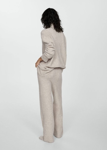 MANGO Wide leg Pajama Pants 'Camilo' in Brown