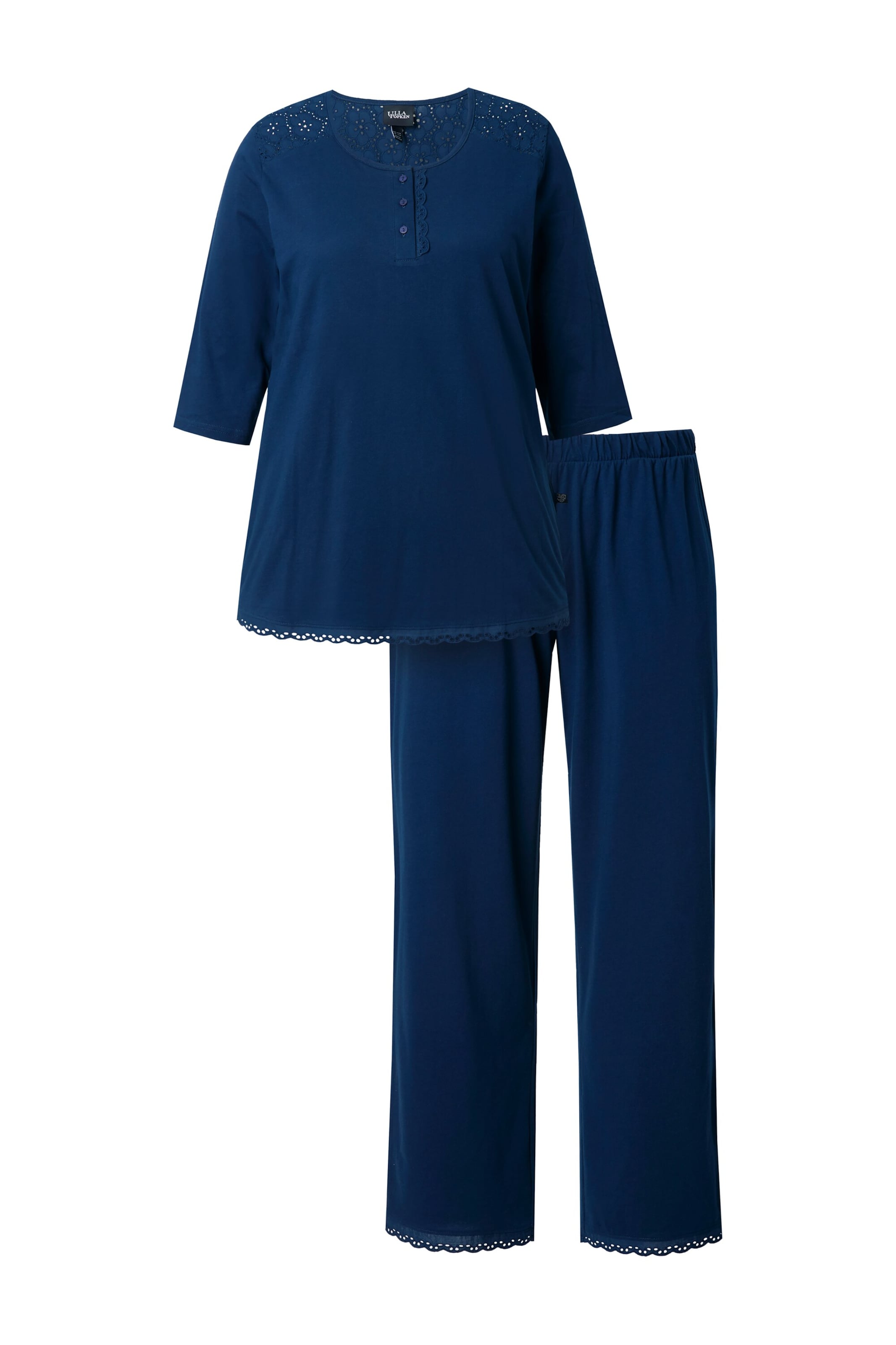 Ulla Popken Pyjama in Blau: Vorderseite