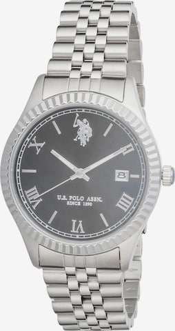 U.S. POLO ASSN. Analoguhr 'Brandon Steel' in Grau: Vorderseite