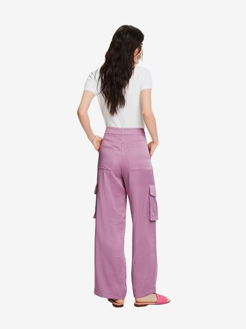 ESPRIT Wide leg Cargo Pants in Purple