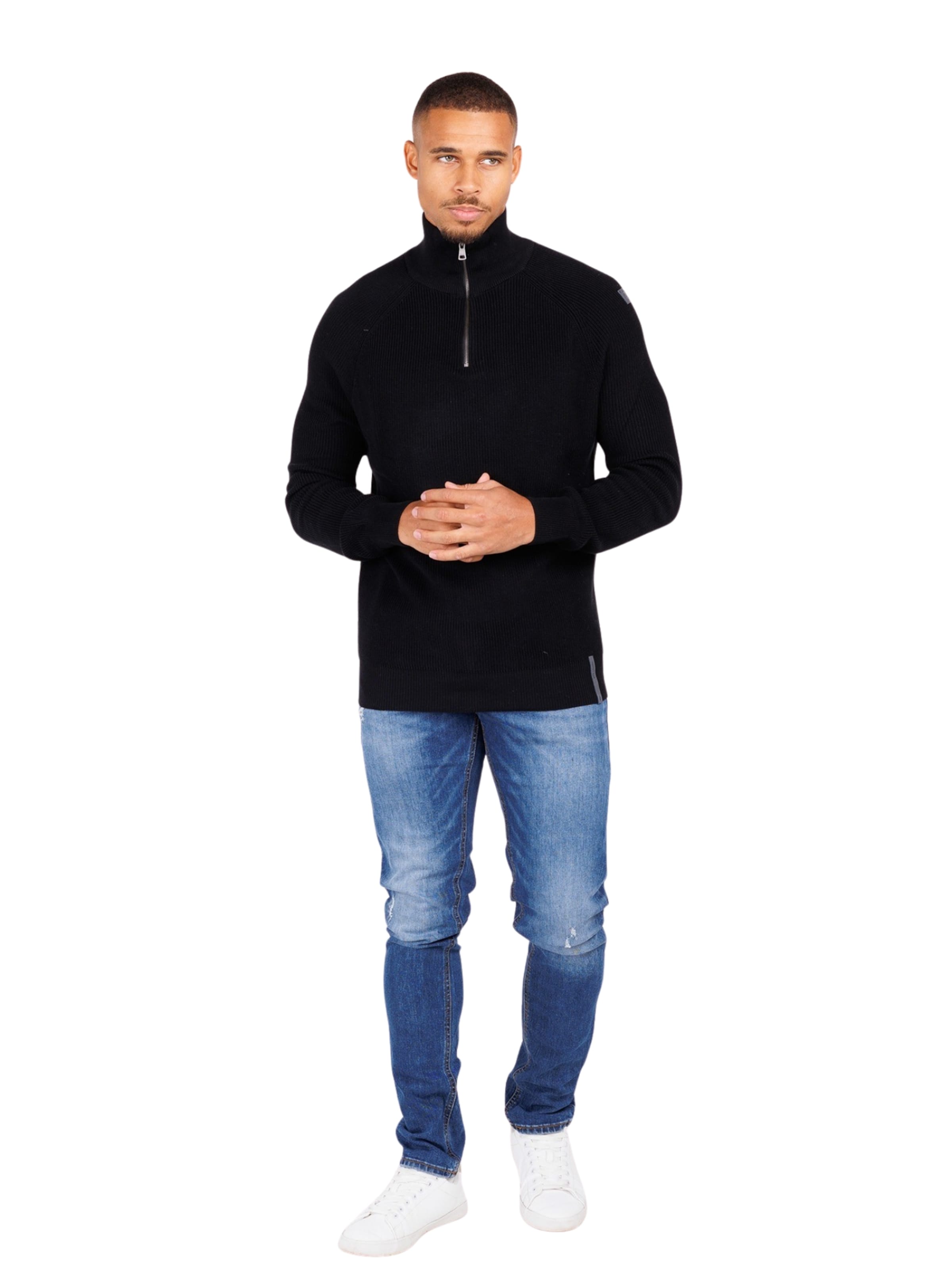 Key Largo Pullover 'STAGE' in Schwarz: Vorderseite