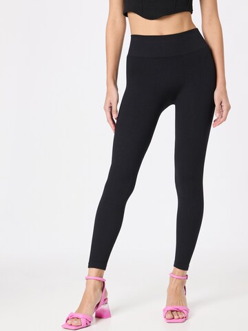 Misspap Skinny Leggings in Black: front