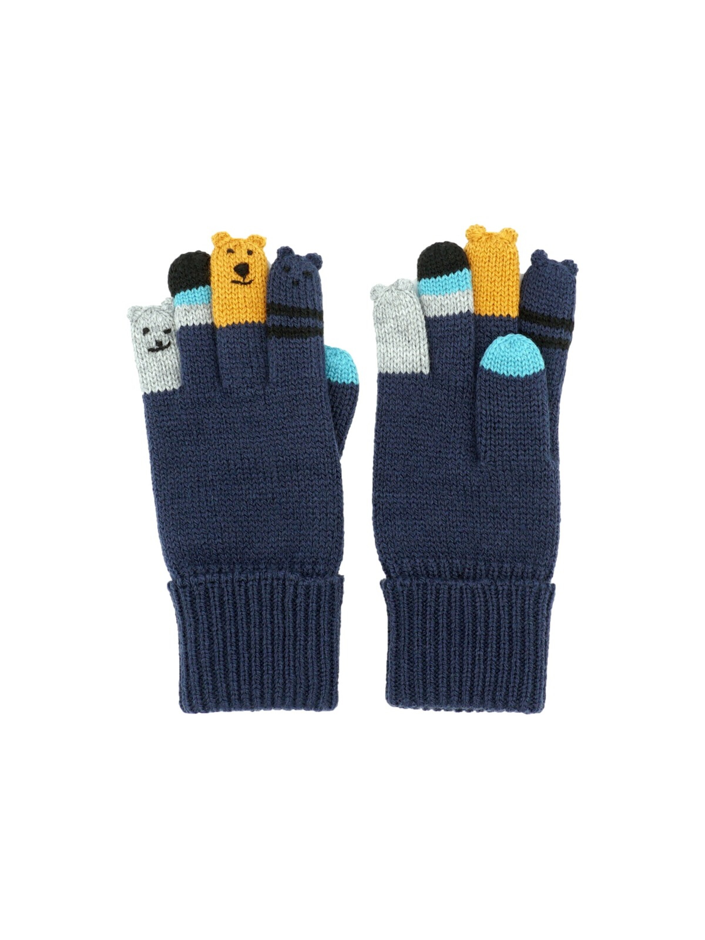 MAXIMO Handschuhe 'Mini-Fingerhandschuhe Tiergesicht'‌ in Grau: Vorderseite