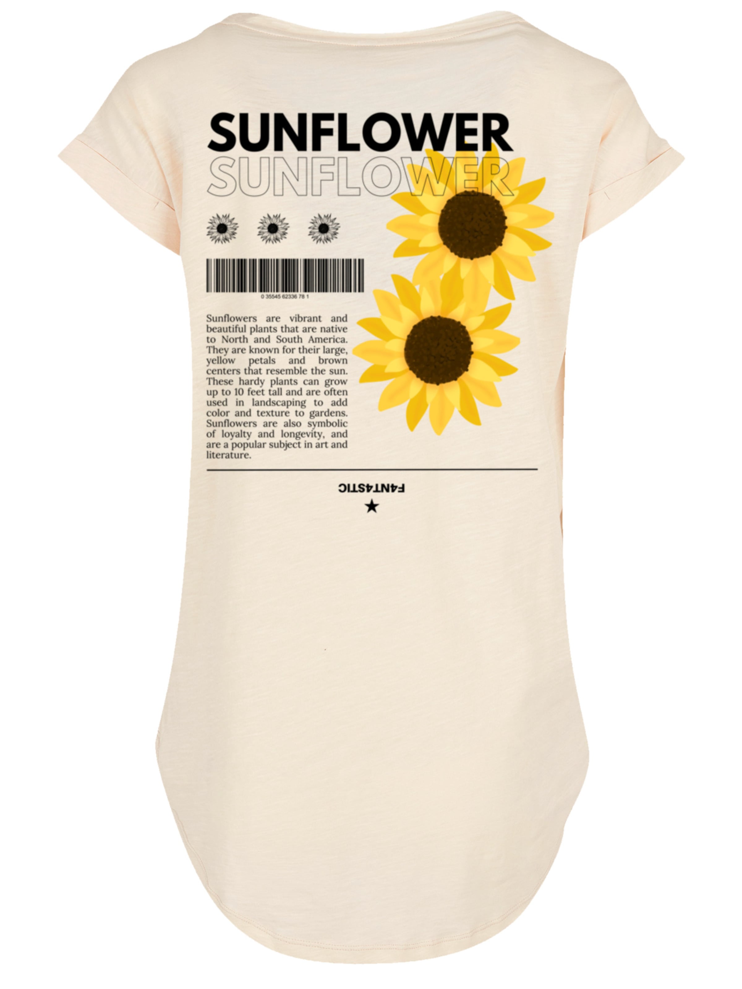 T-shirt 'Sonnenblume' F4NT4STIC en beige