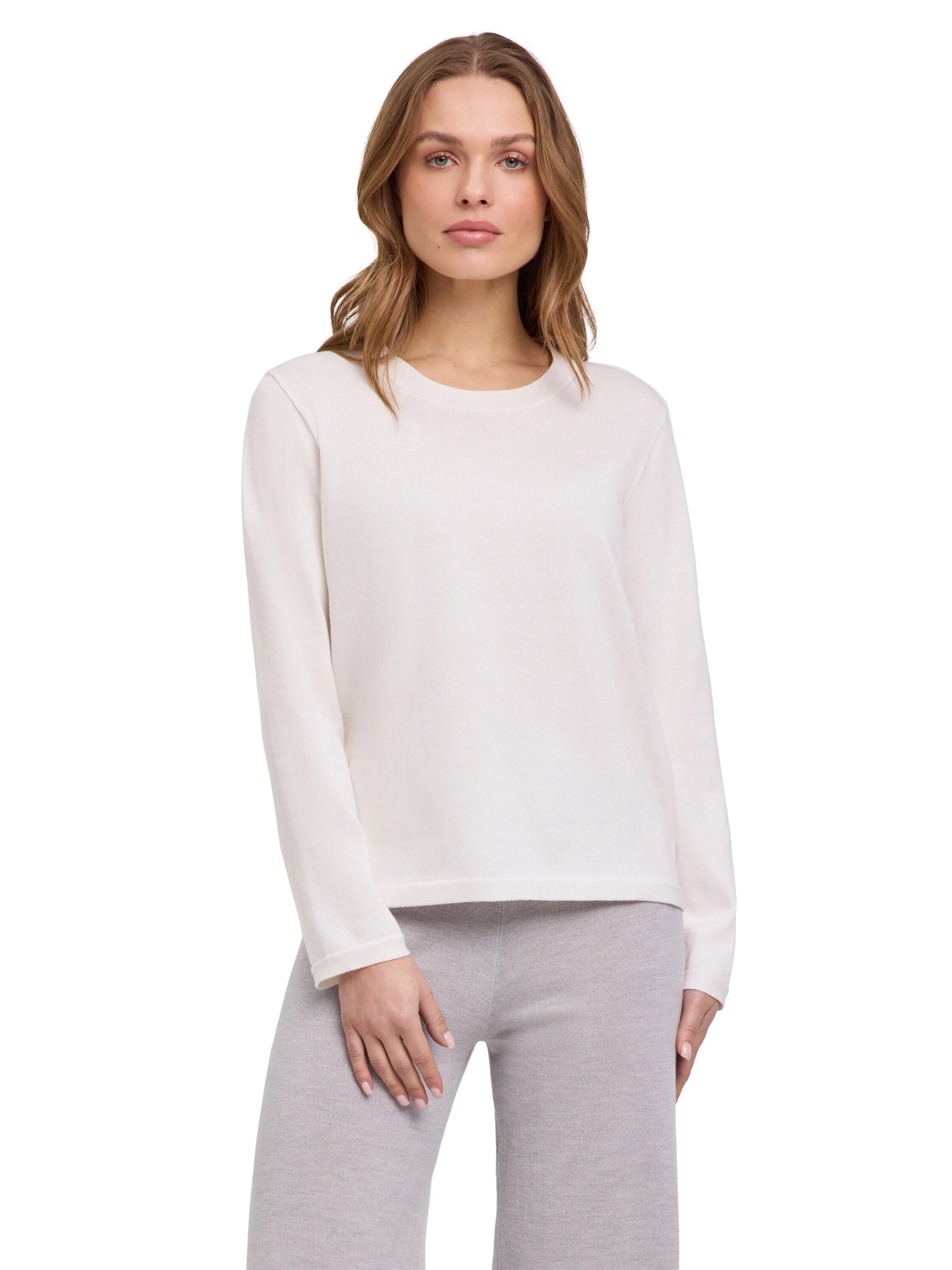 FALKE Pullover 'Cotton Knit'‌‌‌‌‌‌‌‌‌ in Weiß: Vorderseite