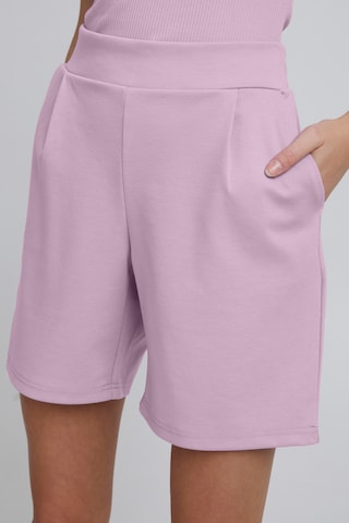 ICHI Normální Kalhoty se sklady v pase 'Kate' – fialová