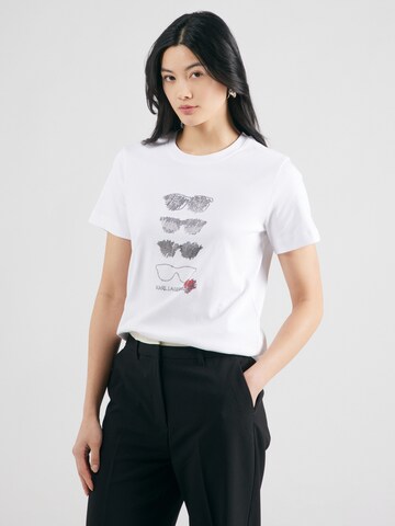 T-shirt Karl Lagerfeld en blanc : devant