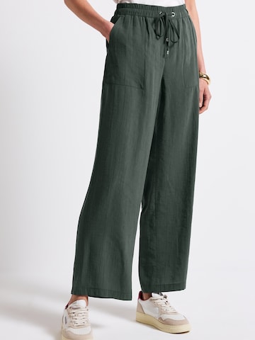 STREET ONE - Pierna ancha Pantalón en verde: frente