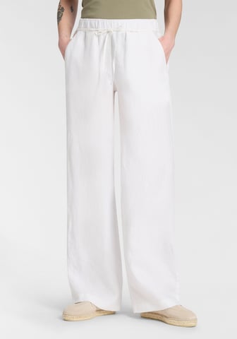 MAC Wide Leg Hose in Weiß: Vorderseite