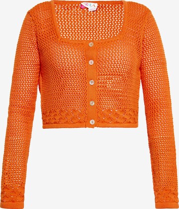 IZIA Knit Cardigan in Orange: front